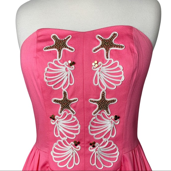 Lilly Pulitzer Pink Mayfield Strapless Dress 4 - Picture 7 of 11